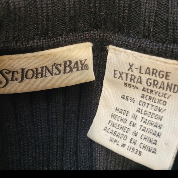 Boho Ribbed Mock Neck Sweater Women's SZ XL black /embroidery detailed sleeves - Picture 3 of 12